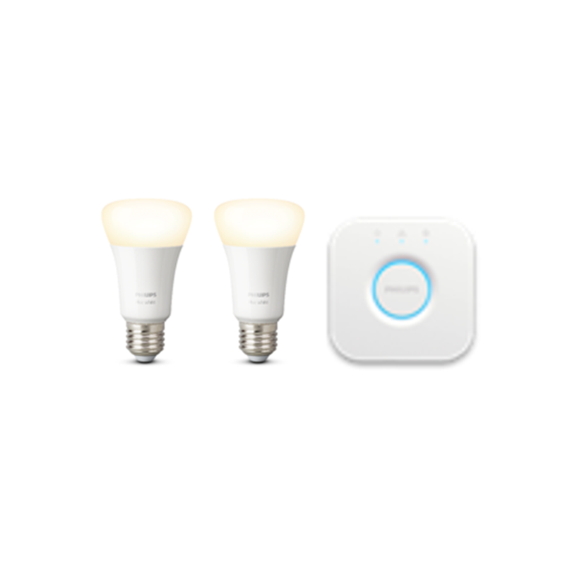Hue White Starter Kit Bridge + 2 Lampadine E27 9W