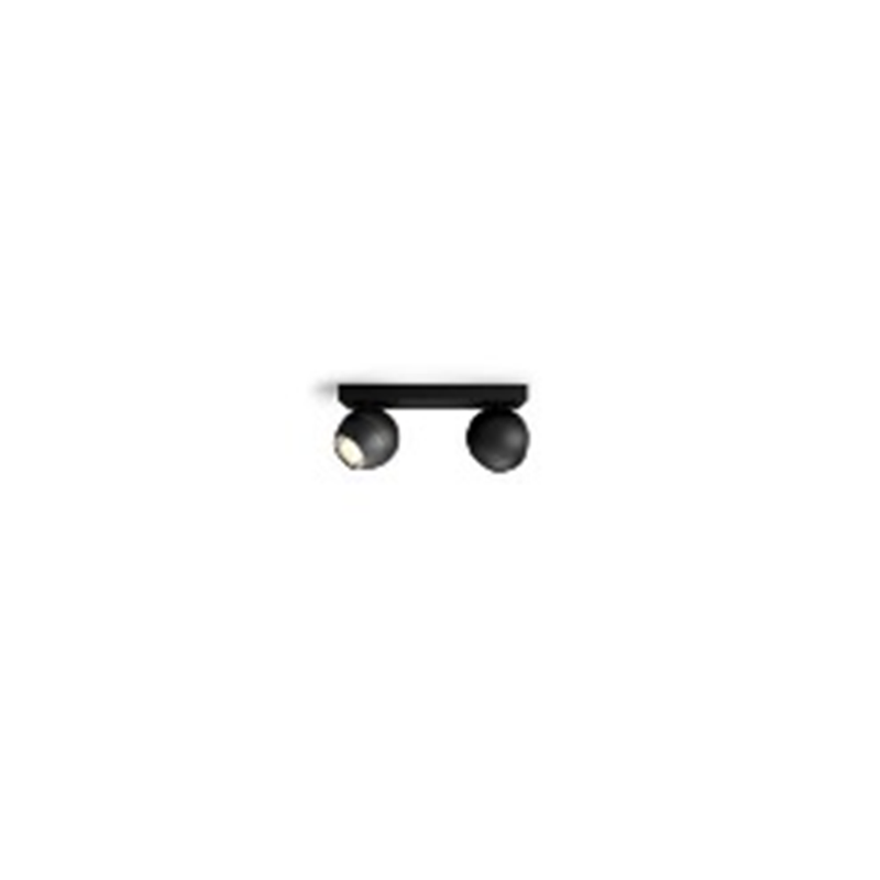 Buckram Hue Faretto 2 luci Nero + dimmer switch