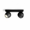 Buckram Hue Faretto 2 luci Nero + dimmer switch