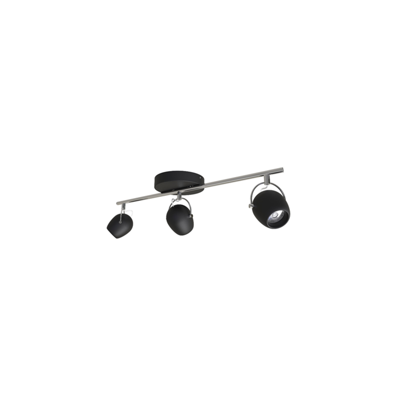 RIVANO Faretto 3 luci nero 2700K