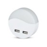 Faretto LED Chip Samsung Segnapasso Notturno Rotondo 0,45W con Sensore Crepuscolare e USB
