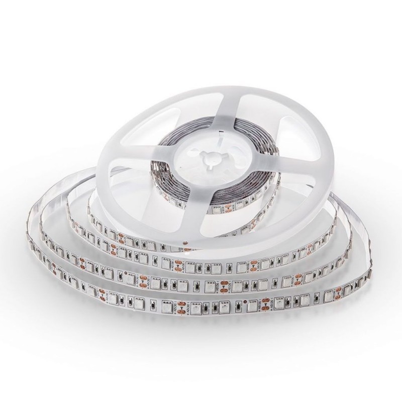 Strip LED SMD5050 10,8W/m 5m 60 LED/m Rosso 12V IP20 10mm
