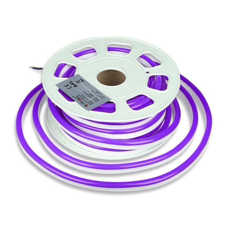 Neon Flex 8W/m 120 LED/m Bobina 10m 24V Violetto IP65