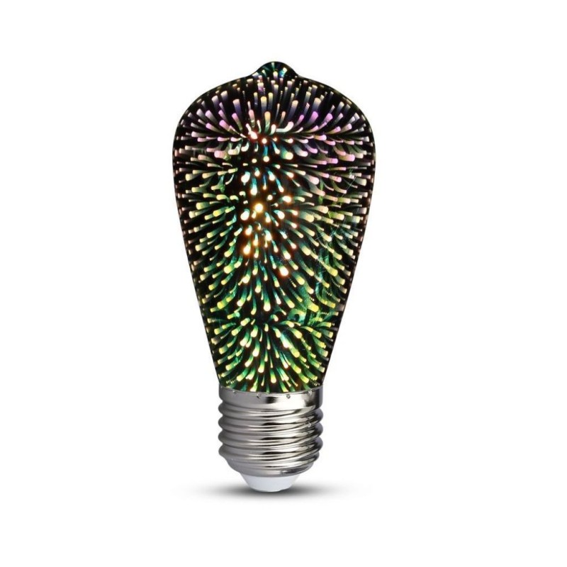 Lampadina LED E27 5W ST64 Filamento 3D 3000K