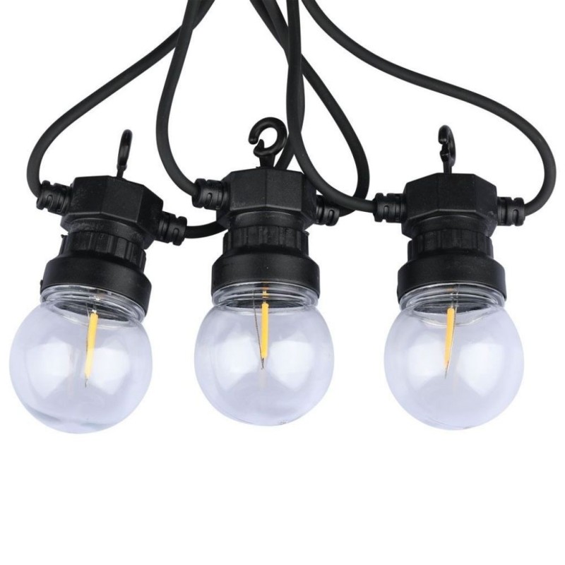 Catenaria 5mt con 10 Lampadine mini Globo a Filamento LED 4W