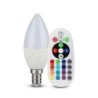 Lampadina LED E14 3,5W a Candela con Telecomando RGB + 3000K