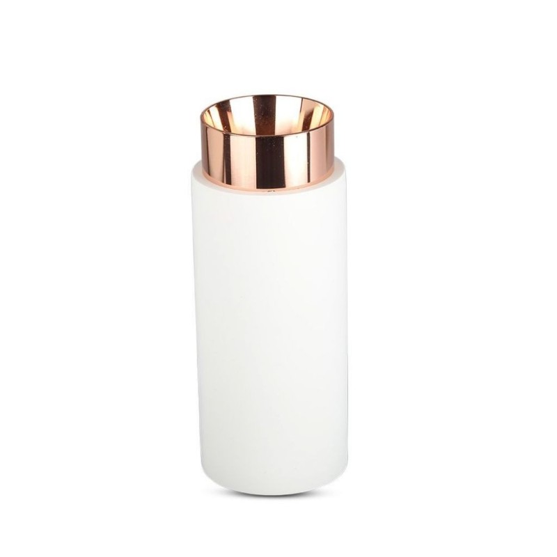 Portafaretto LED GU10 e GU5.3 (MR16) Corpo in Gesso Base Metallica Rosa Dorato