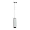 Portafaretto LED a Sospensione GU10 Corpo in Gesso Grigio Base Metallica Nera