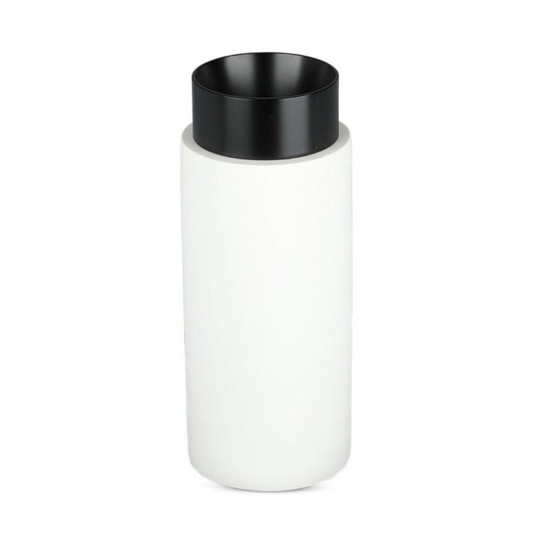 Portafaretto LED Montaggio a Plafone GU10 e GU5.3 (MR16) Corpo in Gesso Bianco e Metallo Nero Opaco