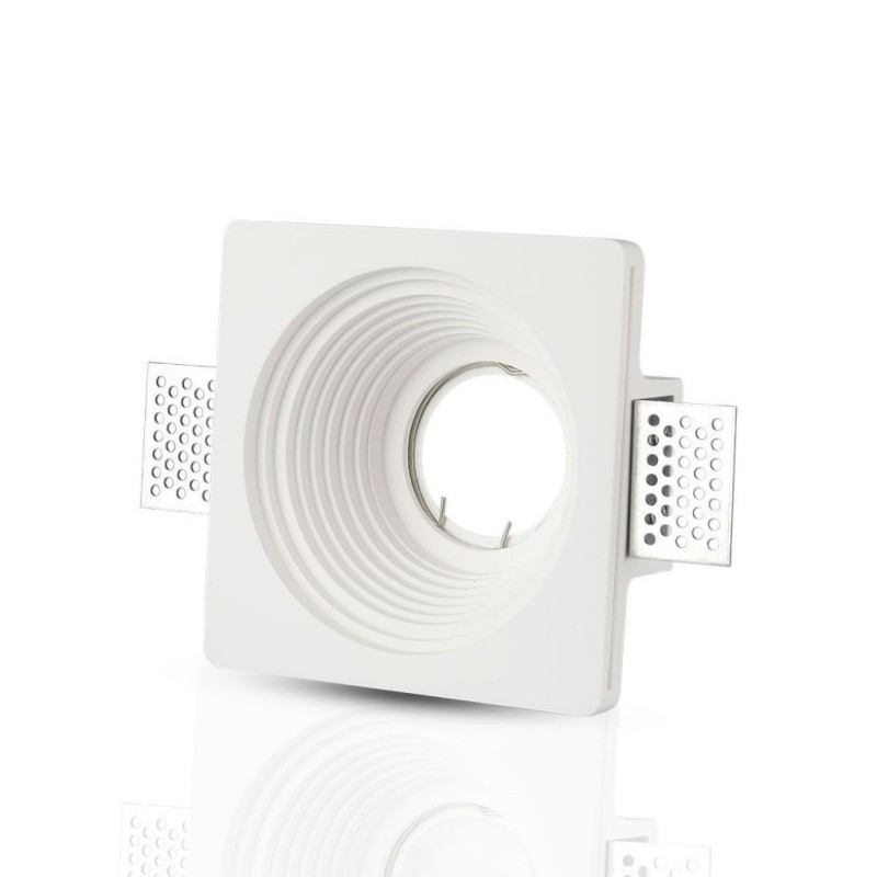 Portafaretto LED da Incasso Rotondo GU10 e GU5.3 (MR16) Corpo in Gesso Bianco