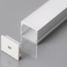 Profilo in Alluminio per Strip LED (Max l: 25mm) Copertura Opaca 2000 x 30 x 20mm