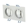 Portafaretto LED da Incasso Quadrato 2xGU10 e GU5.3 (MR16) Corpo in Alluminio Bianco Orientabile
