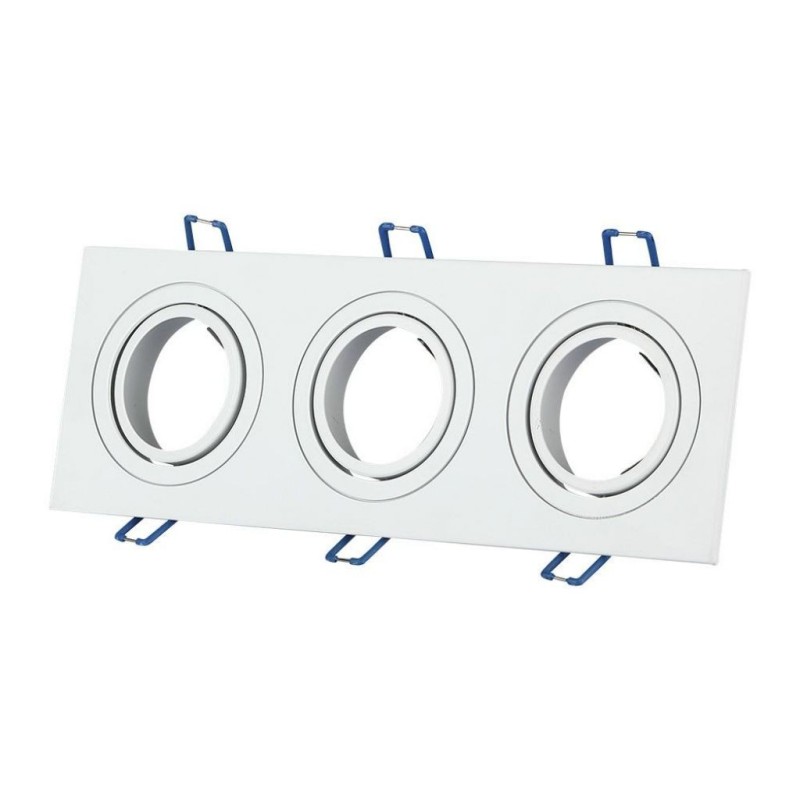 Portafaretto LED da Incasso Quadrato 3xGU10 e GU5.3 (MR16)