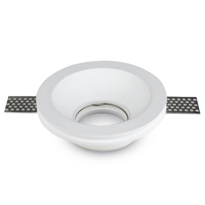 Portafaretto LED da Incasso Rotondo GU10 e GU5.3 (MR16) Corpo in Gesso Bianco