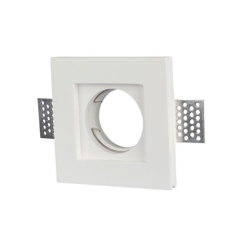 Portafaretto LED da Incasso Quadrato GU10 e GU5.3 (MR16) Corpo in Gesso Bianco