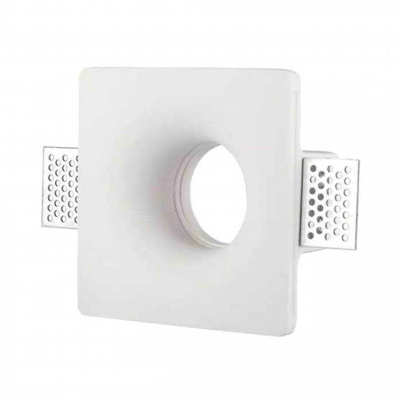 Portafaretto LED da Incasso Quadrato GU10 e GU5.3 (MR16) Corpo in Gesso Bianco