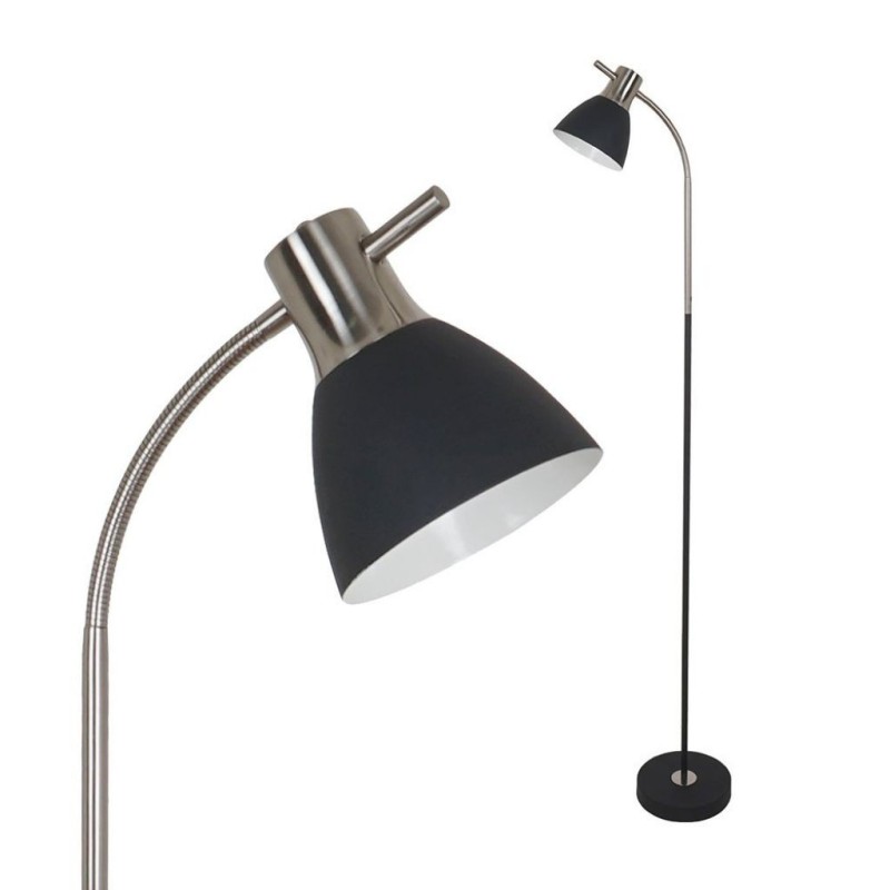 Piantana LED con Portalampada E27 (Max 60W) Nero Opaco