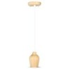 Lampadario LED in Legno con Portalampada E27 (Max 60W) con Cavo Bianco