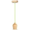 Lampadario LED in Legno con Portalampada E27 (Max 60W) con Cavo Verde