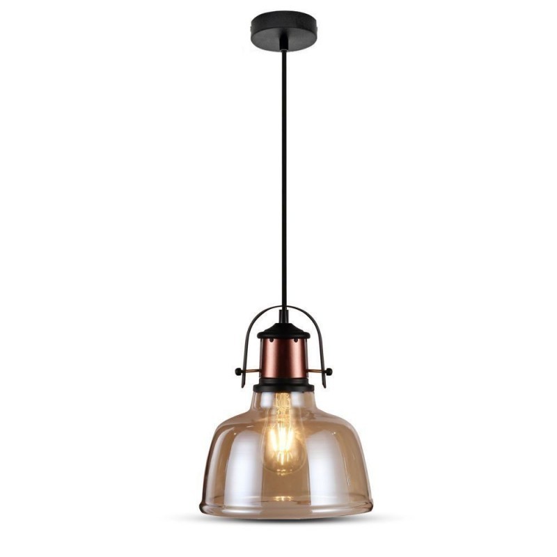 Lampadario LED in Vetro e Metallo con Portalampada E27 (Max 60W)