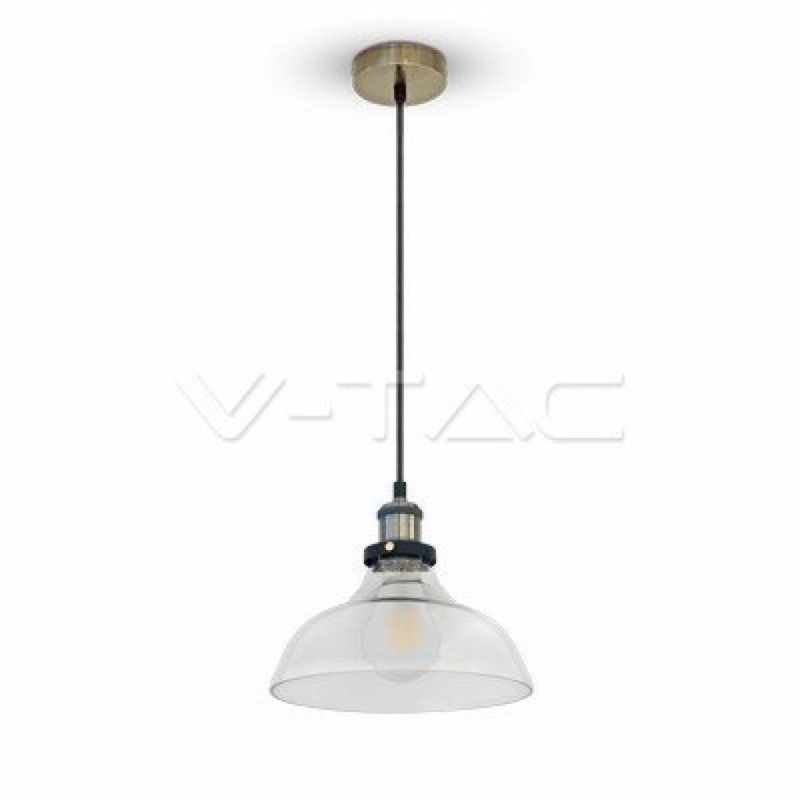 Lampadario LED in Vetro e Metallo con Portalampada E27 (Max 60W)
