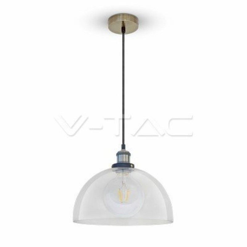 Lampadario LED a Semisfera in Vetro con Portalampada E27 (Max 60W)