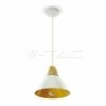 Lampadario LED a Campana in Alluminio e Legno con Portalampada E27 (Max 60W)