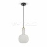 Lampadario LED in Vetro e Legno con Portalampada E27 (Max 60W)