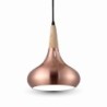 Lampadario LED a Goccia in Metallo e Legno con Portalampada E27 (Max 60W)
