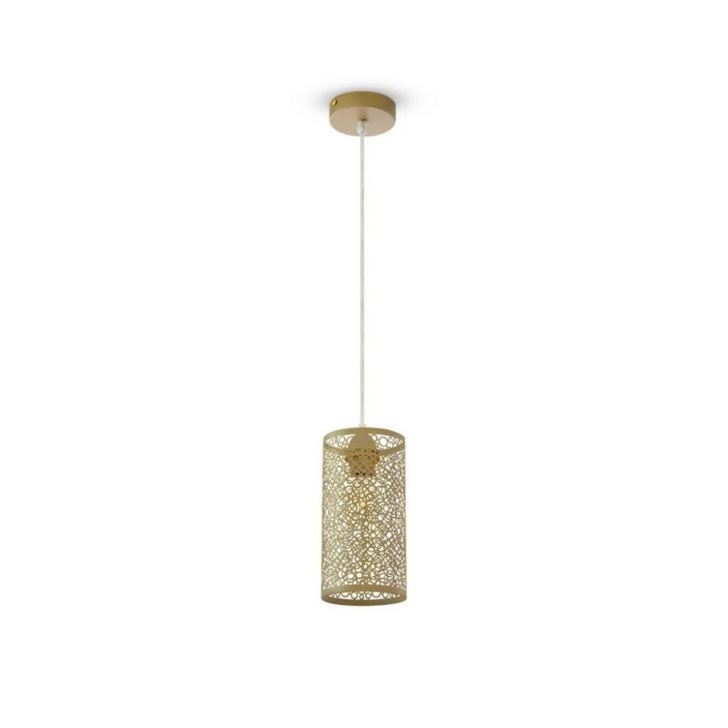 Lampadario LED a Cilindro Alveolare in Metallo Satinato con Portalampada E27 (Max 60W)