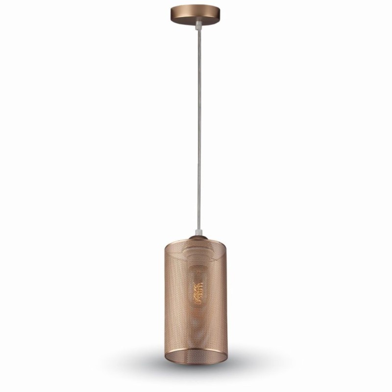 Lampadario LED a Cilindro in Metallo con Portalampada E27 (Max 60W)