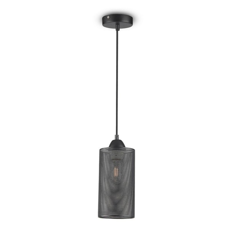 Lampadario LED a Cilindro in Metallo con Portalampada E27 (Max 60W)