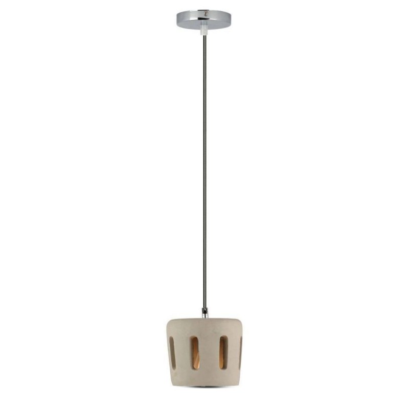 Lampadario LED con Paralume in Calcestruzzo e Portalampada E27 (Max 60W)