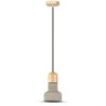 Lampadario LED in Calcestruzzo e Legno con Portalampada E27 (Max 60W)