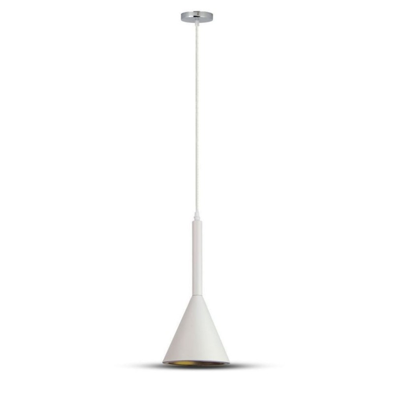 Lampadario LED a Cono in Metallo Satinato con Portalampada E27 (Max 60W)