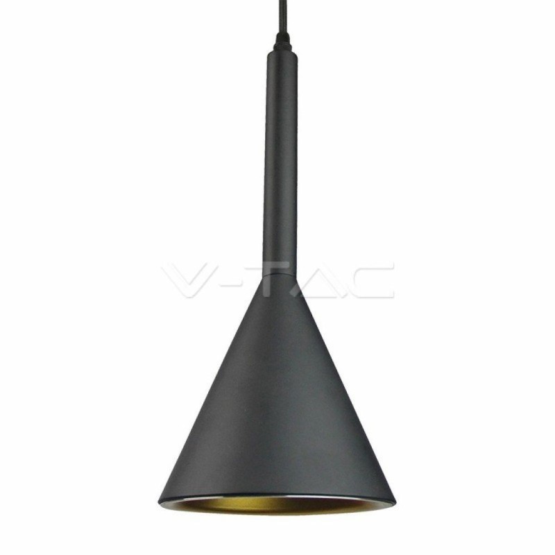 Lampadario LED a Cono in Metallo Satinato con Portalampada E27 (Max 60W)