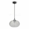 Lampadario LED a Sfera in Vetro Ondulato e Metallo con Portalampada E27 (Max 60W)