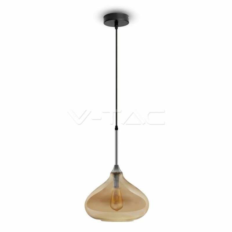 Lampadario LED a Goccia in Vetro Lucido con Portalampada E27 (Max 60W)