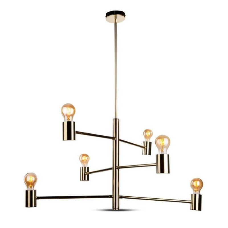 Lampadario LED a Candelabro in Metallo con Portalampada 6xE27 (Max 6x60W)