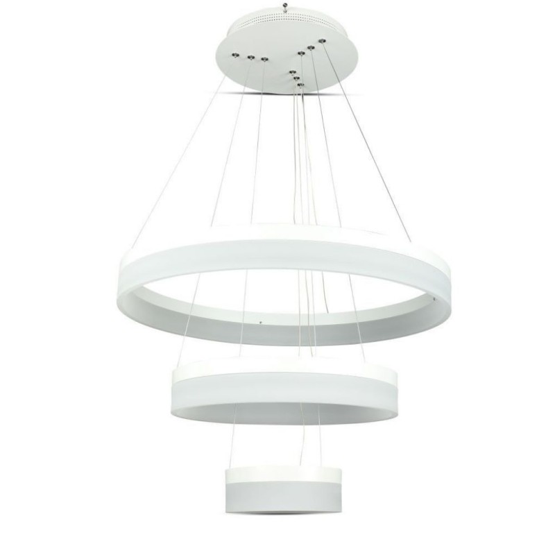 Lampadario LED a Sospensione in Metallo 80W con 3 Anelli