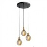 Lampadario LED in Vetro e Metallo a Sospensione con 3 Portalampade E27 (Max 60W)