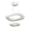 Lampadario LED a Sospensione Circolare 60W con Telecomando 3 in 1 Corpo Bianco 1d: 60cm 2d: 30cm h:200cm Dimmerabile