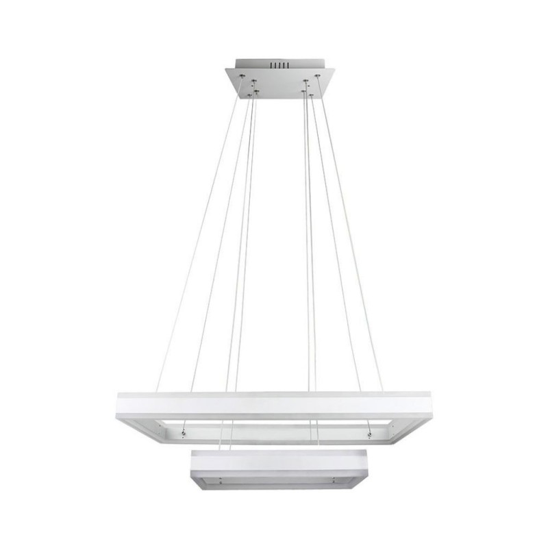 Lampadario LED a Sospensione con 2 Rettangoli 100W in Metallo