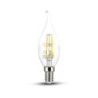 Lampadina LED E14 4W Candela a Fiamma Filamento Incrociato 2700K