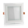 Mini Pannello LED 12W Montaggio ad Incasso Quadrato in Vetro 6000K
