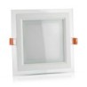 Mini Pannello LED 18W Montaggio ad Incasso Quadrato in Vetro 3000K