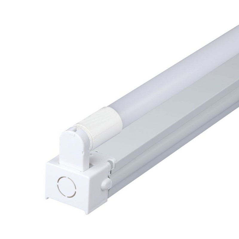 Plafoniera LED Singola con Tubo LED Chip Samsung T8 18W G13 120cm in Nanoplastica 4000K IP20