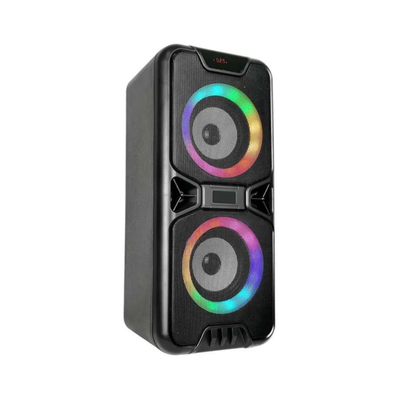 Altoparlante Ricaricabile 2x10W con USB e Scheda TF RGB 2x4Pollici