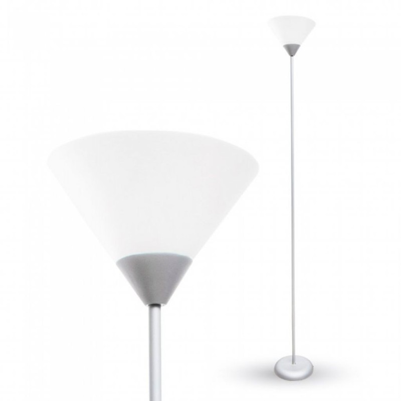 Piantanta LED in Metallo con Portalampada in Plastica Satinata E27 (Max 60W)