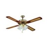 Ventilatore LED da Soffitto 4xE27 in Vetro con Motore a Corrente Alternata da 55W 4 pale